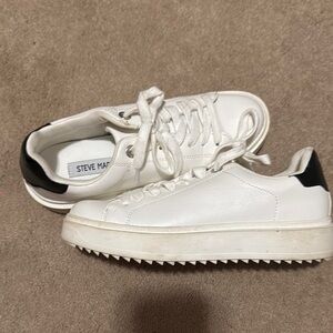 Steve Madden White Sneakers with Black Accents